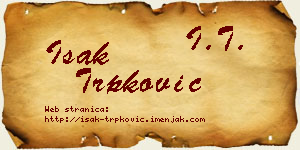Isak Trpković vizit kartica